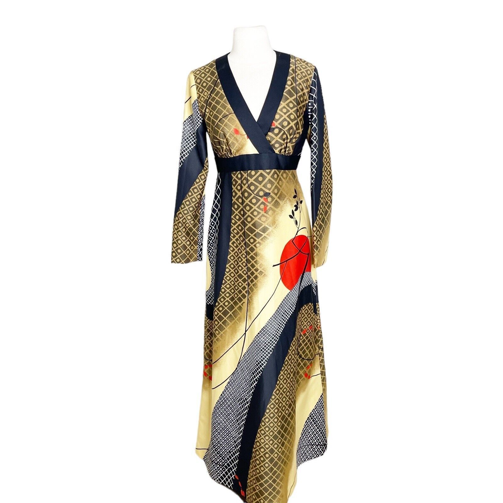 Vintage 70s Tori Richard Size 10 Liberty House Maxi Dress Kimono Caftan Hawaiian